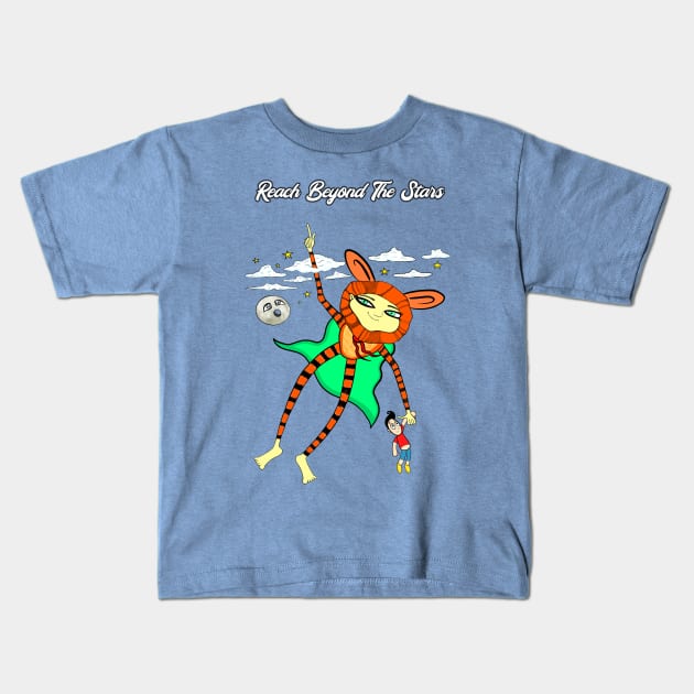 Reach Beyond The Stars Kids T-Shirt by speciezasvisuals